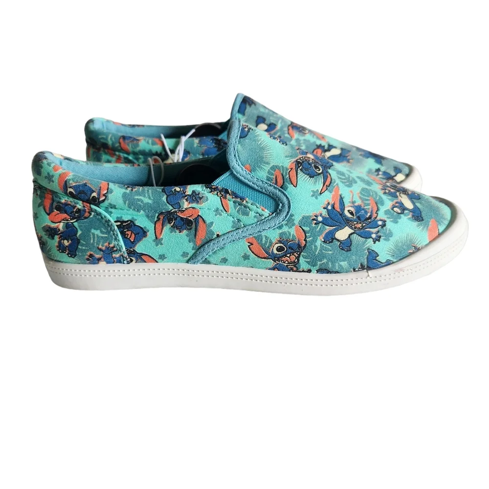 Disney Lilo and Stitch Hawaiian Sneakers Slip On Shoes Size 8